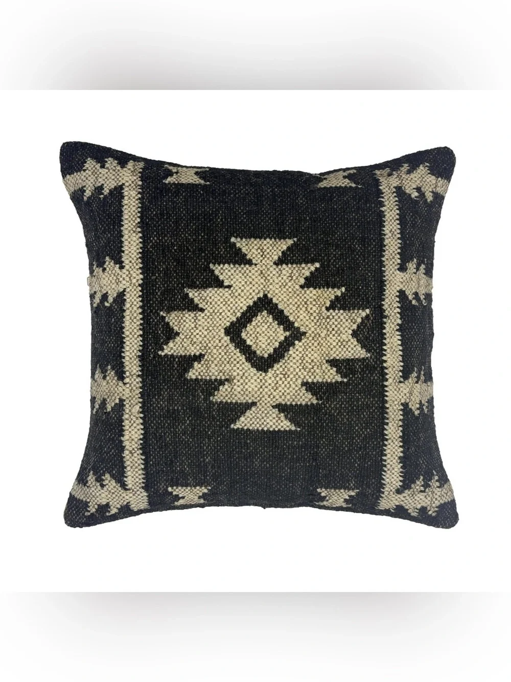 Handwoven Black Aztec Pillow Cover Kilim Turkish Pillow Case